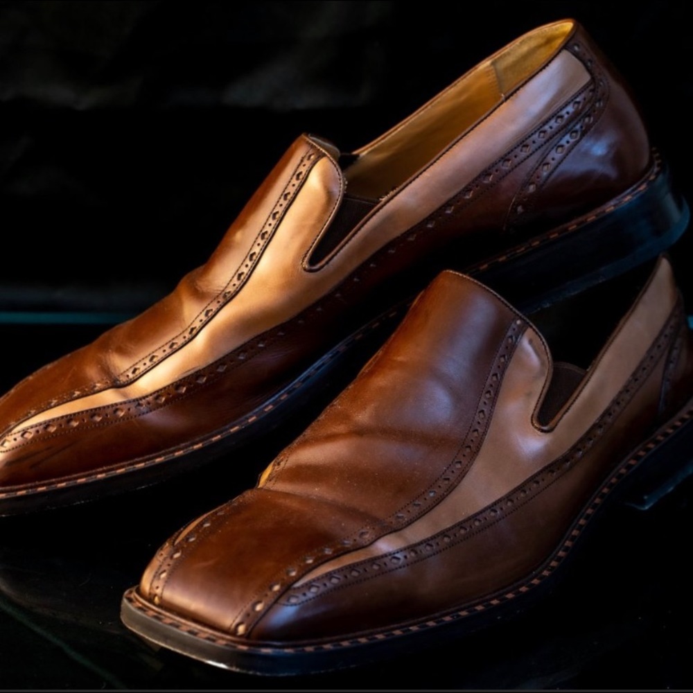 Men’s Mezlan Gaeta Loafer brown/tan leather size 14